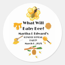 Was wird das Baby Bee Geschlecht zeigen Party Runder Aufkleber