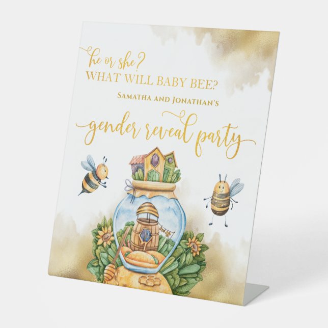 Was wird das Baby-Geschlecht offenbaren Pedestal-Z Sockelschild (Vorderseite)