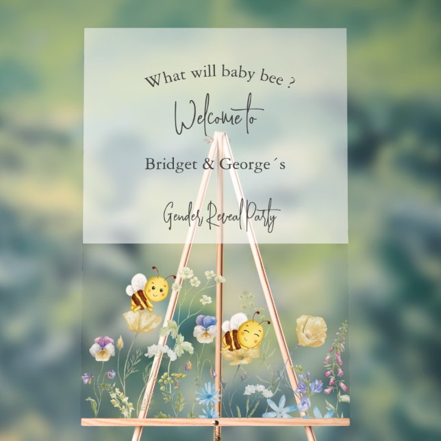 Was wird das Bienengeschlecht zeigen Party mattier Acrylschild (Neutral)
