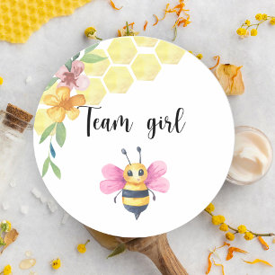 Was wird das kleine Bienenteam-Mädchen? Runder Aufkleber
