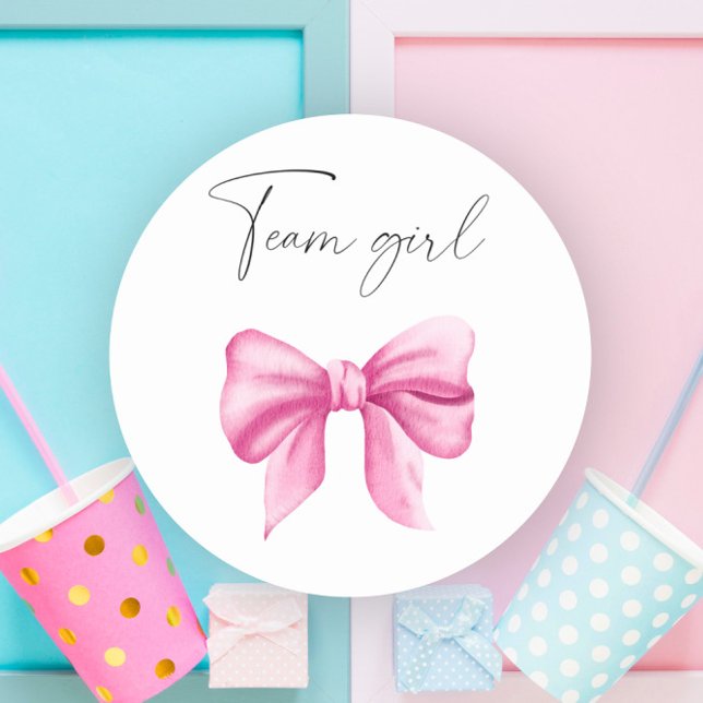 Was wird das Teammädchen sein? Runder Aufkleber (Von Creator hochgeladen)