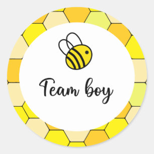 Was wird der Baby-Bienenteam-Junge? Runder Aufkleber