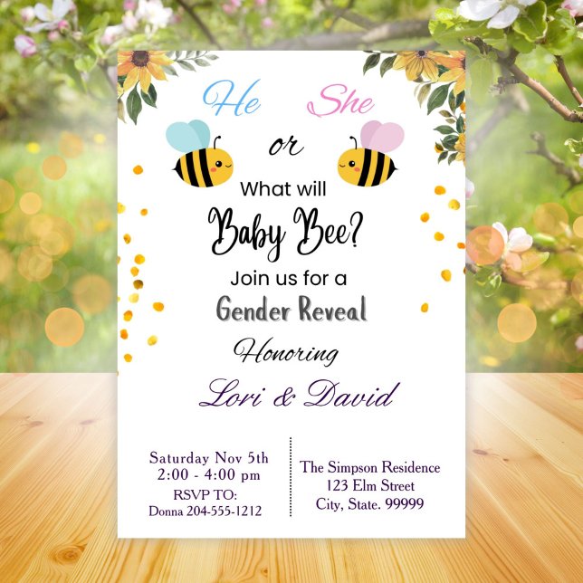 Was wird die Gender-Offenlegung sein? Einladung (Von Creator hochgeladen)