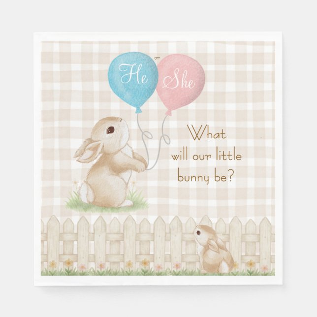 Was wird unser kleiner Hase sein?  Geschlechterent Serviette (Vorderseite)