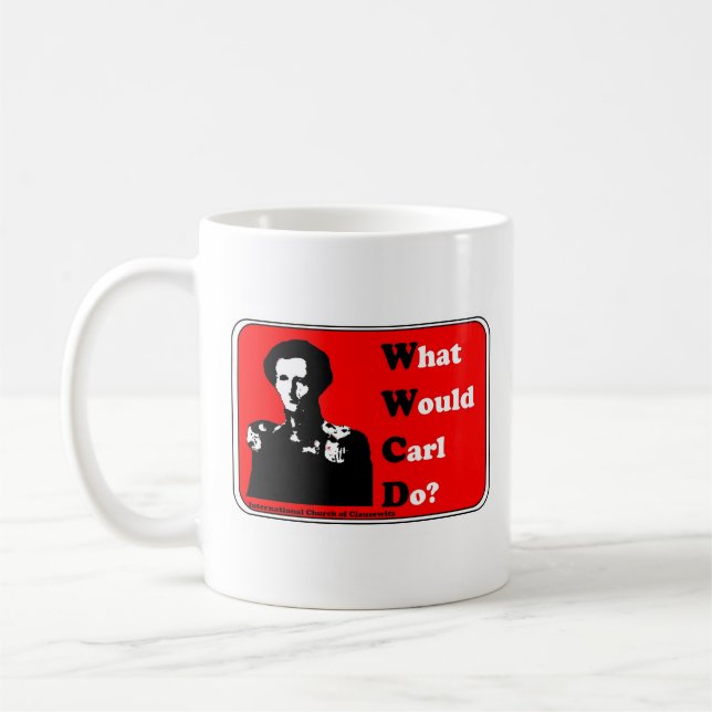 Was würde Carl tun - Int Church of Clausewitz Red Kaffeetasse (Links)