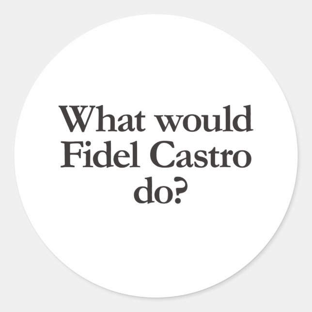 Was würde Fidel Castro tun? Runder Aufkleber (Vorderseite)