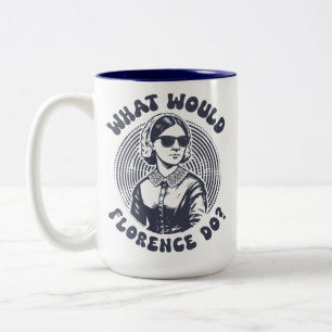 Was würde Florence tun? Florence Nightingale Retro Zweifarbige Tasse