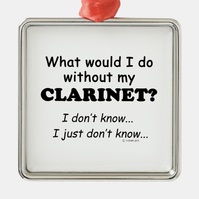 Was würde ich tun, Klarinette? Silbernes Ornament (Vorne)