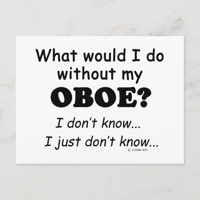 Was würde ich tun, Oboe? Postkarte (Vorderseite)