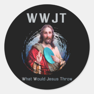 Was würde Jesus mir die lustige Scheibe Golf im Sh Runder Aufkleber