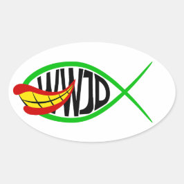 Was würde Joker tun? Ovaler Aufkleber