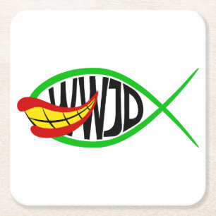 Was würde Joker tun? Rechteckiger Pappuntersetzer