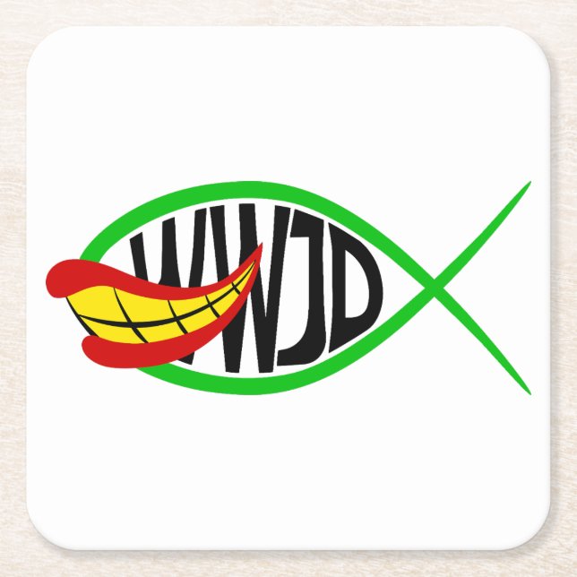 Was würde Joker tun? Rechteckiger Pappuntersetzer (Vorderseite)