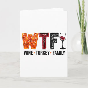 Was zum Teufel Wein Truthahn Familie Lustiger Than Karte