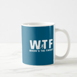 Was zum Teufel, wo ist das Ziel, lustiges Laufen Kaffeetasse
