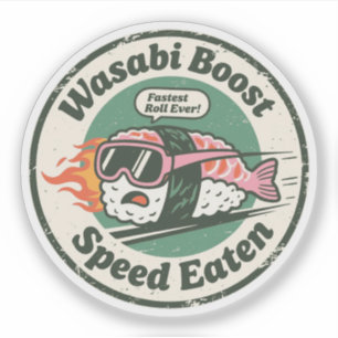 Wasabi Boost Speed Eaten Racing Sushi Aufkleber