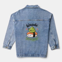 Wasabi Dich Selbst – Süße Kawaii Sushi Wortspiel Jeansjacke