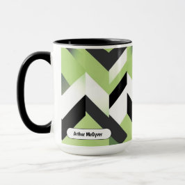 Wasabi Green Bold Chevron Geometric Tasse