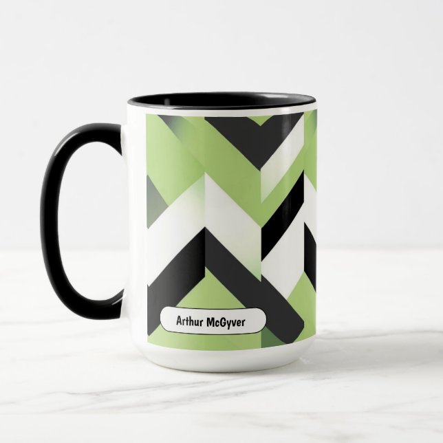 Wasabi Green Bold Chevron Geometric Tasse (Links)