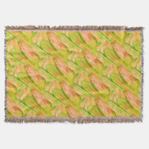 Wasabi Grün Erdig Kunst Abstrakt Floral Decke