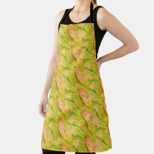 Wasabi Grün Erdig Kunst Abstrakt Floral  Schürze