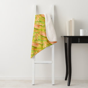 Wasabi Grün Erdig Kunst Abstrakt Floral  Sherpadecke