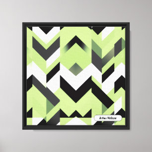 Wasabi Grün Fette Chevron-Geometrie Leinwanddruck