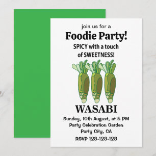 Wasabi scharf mit einer Touch von Süße Wasabi Einladung