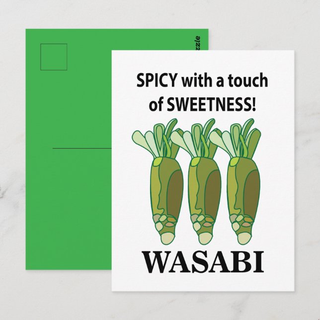 Wasabi scharf mit einer Touch von Süße Wasabi Postkarte (Vorne/Hinten)
