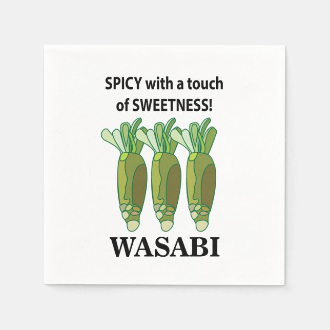 Wasabi scharf mit einer Touch von Süße Wasabi Serviette (Vorderseite)