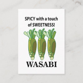 Wasabi scharf mit einer Touch von Süße Wasabi Visitenkarte