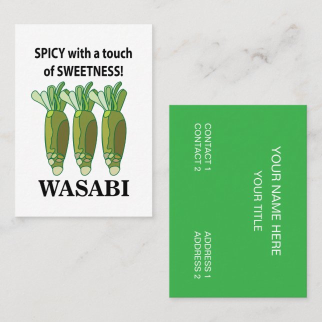 Wasabi scharf mit einer Touch von Süße Wasabi Visitenkarte (Vorne/Hinten)