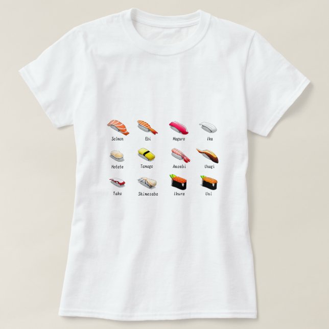 Wasabi Sushi Japanisch niedliches Essen T-Shirt (Design vorne)