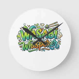 Wasabi-Whisperer-T-Shirt Runde Wanduhr
