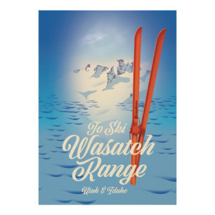 Wasatch Range Utah & Idaho Skiposter Fotodruck