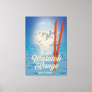 Wasatch Range Utah & Idaho Skiposter Leinwanddruck