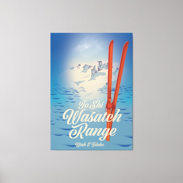 Wasatch Range Utah & Idaho Skiposter Leinwanddruck (Vorderseite)