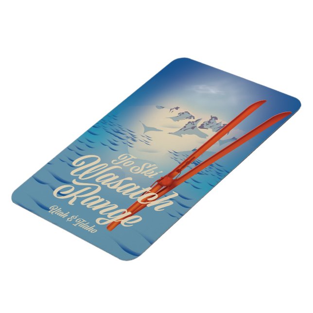 Wasatch Range Utah & Idaho Skiposter Magnet (Linke Seite)