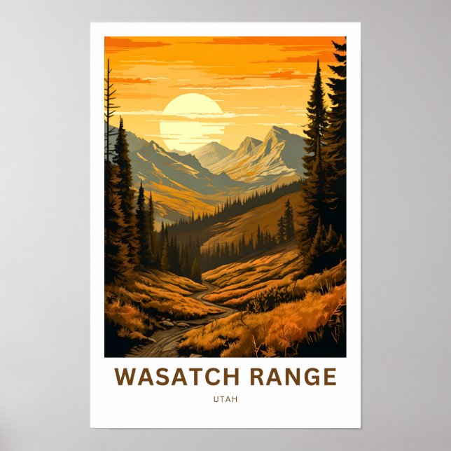 Wasatch Range Utah Travel Print Poster (Vorne)