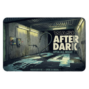 Waschanlage After Dark Retro Auto Waschanlage 4x6 Magnet