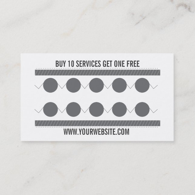 Waschanlageloyalitäts-Visitenkarte Treuekarte (Rückseite)