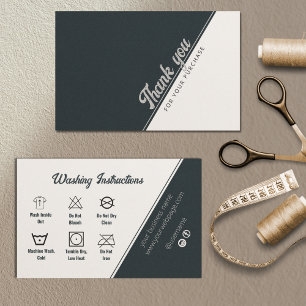 Waschanleitung Schwarz-weiß Grau Danke, aber Visitenkarte