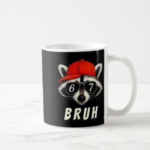 Waschbär 67 Bruh Six Seven Meme Waschbär Orangefar Kaffeetasse