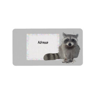 Waschbär Adressaufkleber