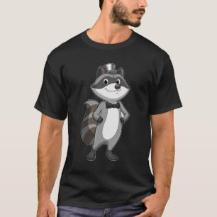 Waschbär als Bräutigam mit Krawatte T-Shirt