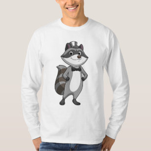 Waschbär als Bräutigam mit Krawatte T-Shirt