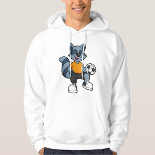 Waschbär als Fußballspieler mit Fußball Hoodie