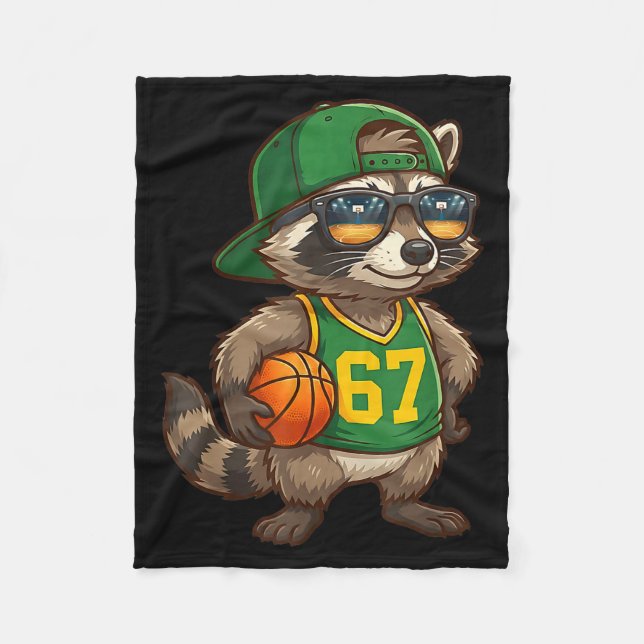 Waschbär-Basketball 67 Gen-Alpha-Slang-Srts-Männer Fleecedecke (Vorderseite)