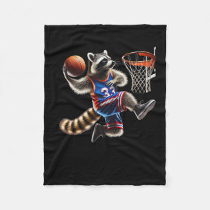 Waschbär-Basketball-Dunk-Art - Spaß-Sport-Tier-Ill Fleecedecke