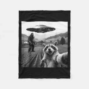 Waschbär Bigfoot Selfie Ufo Lustiger Waschbär Alie Fleecedecke
